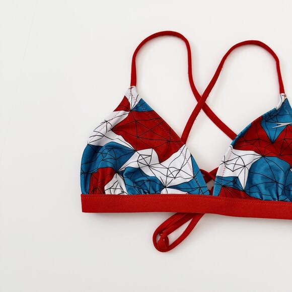 [Speedo] Blue Endurance Lite Tie Back Triangle Bikini Top Swimsuit NWT Sz Large - Picture 4 of 9